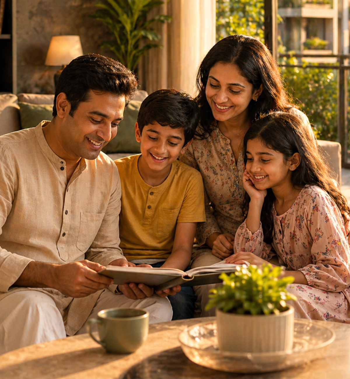 Family enjoying zero-bill living at Srivari Green